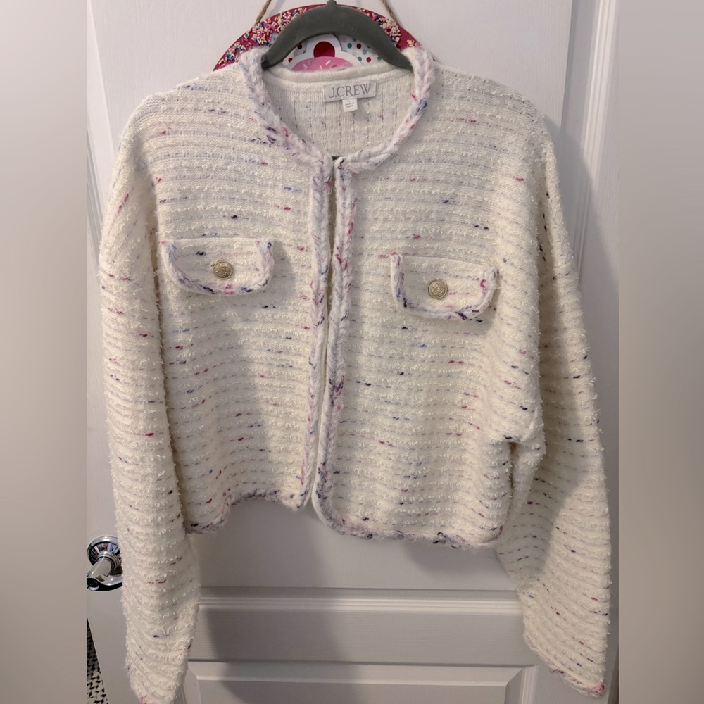 Jcrew boucle pastel sweater large